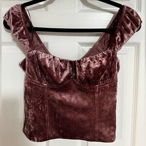 Forever 21 Velvet Corset Style Crop Top